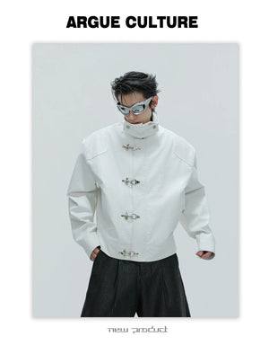 desc::ostrich-leather-texture-jacket-with-airplane-buckles-detail-img-6