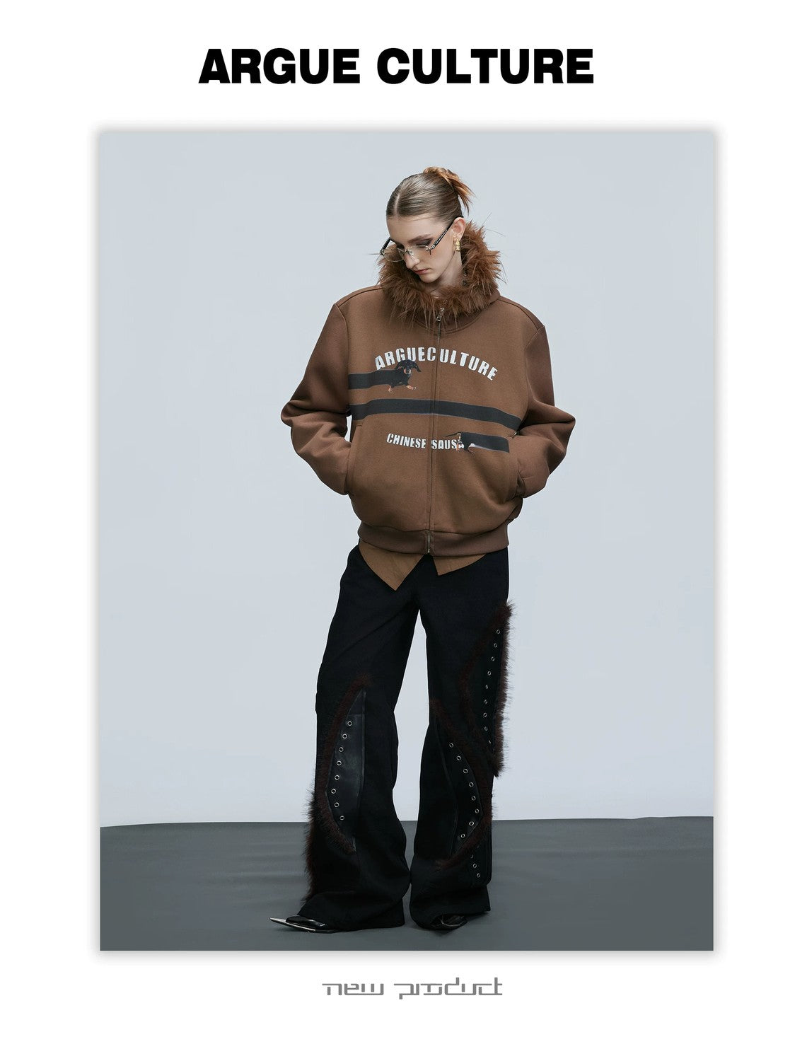 desc::oversized-dachshund-fur-collar-zip-up-hoodie-for-men-detail-img-10