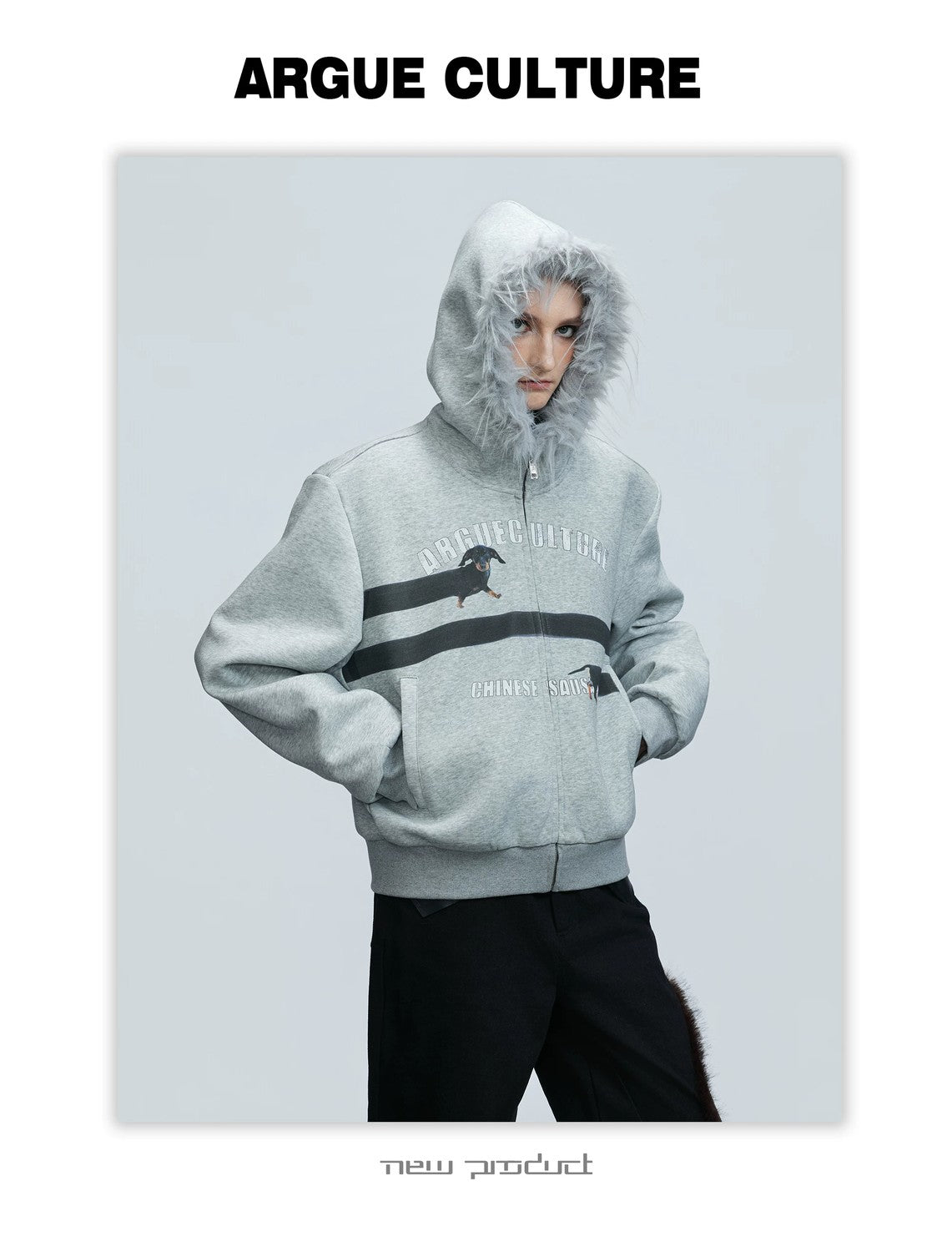 desc::oversized-dachshund-fur-collar-zip-up-hoodie-for-men-detail-img-14