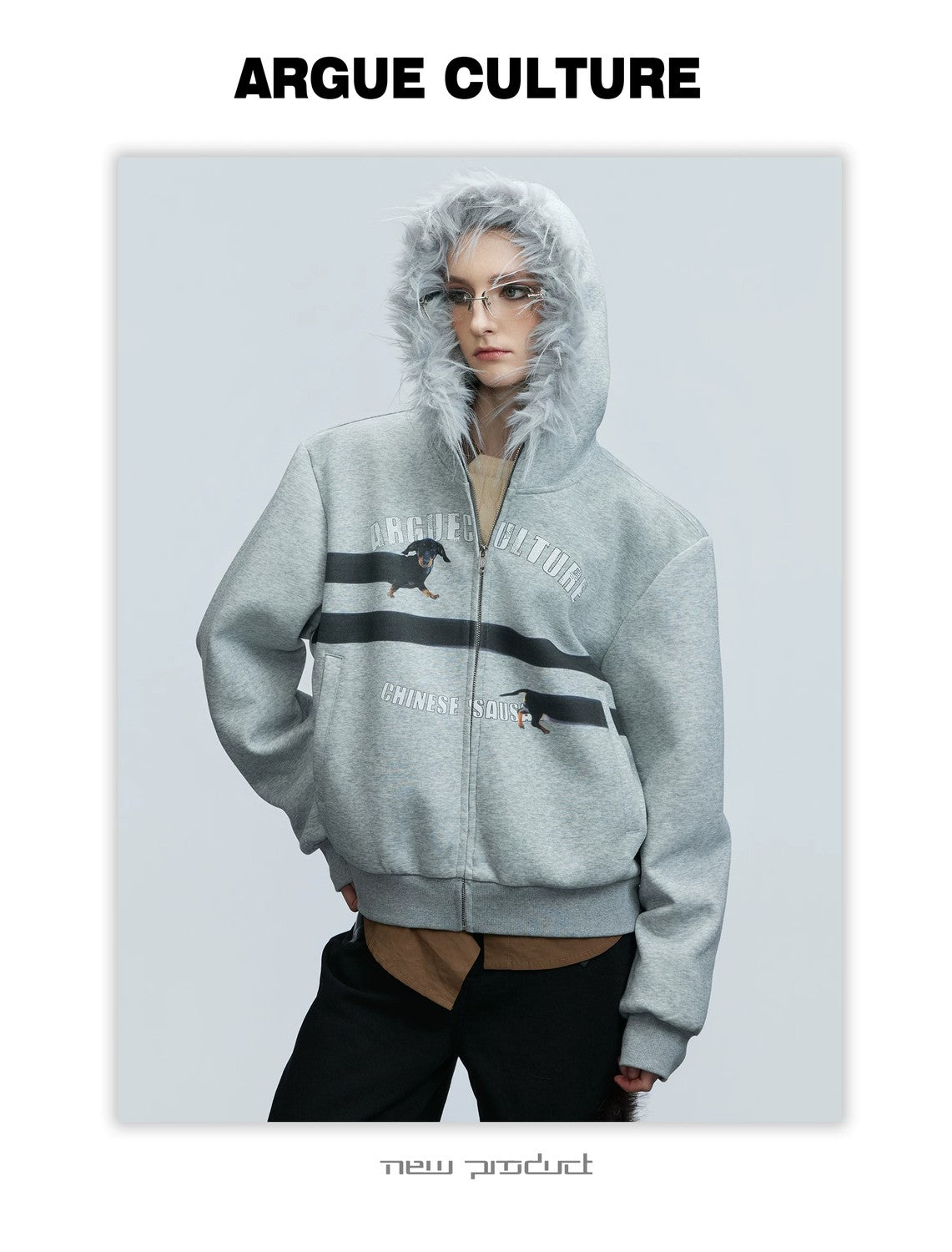 desc::oversized-dachshund-fur-collar-zip-up-hoodie-for-men-detail-img-15