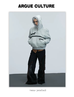 desc::oversized-dachshund-fur-collar-zip-up-hoodie-for-men-detail-img-2