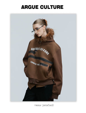 desc::oversized-dachshund-fur-collar-zip-up-hoodie-for-men-detail-img-8