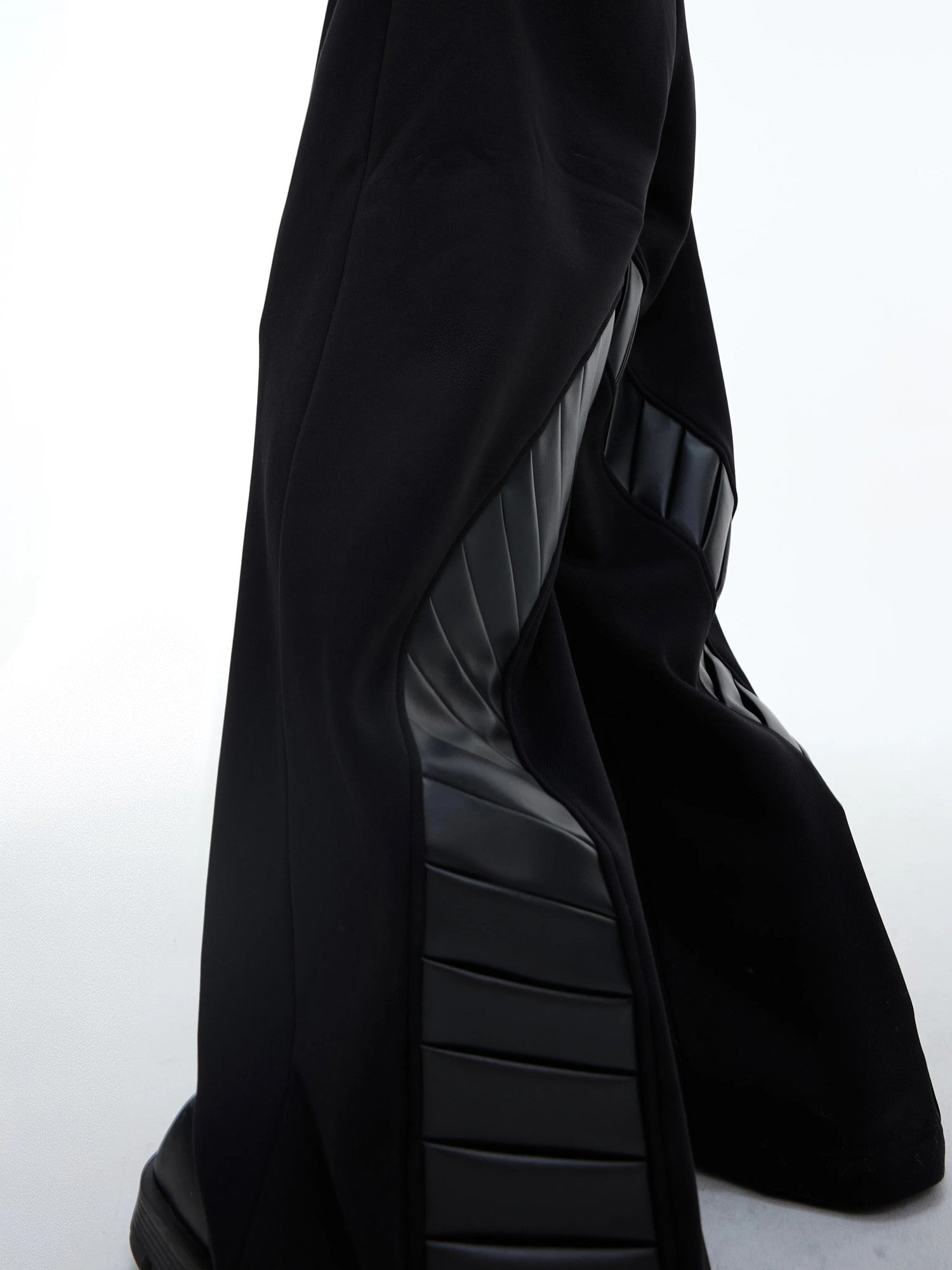 Close up shot of the warm fleece lining and composite fabric texture