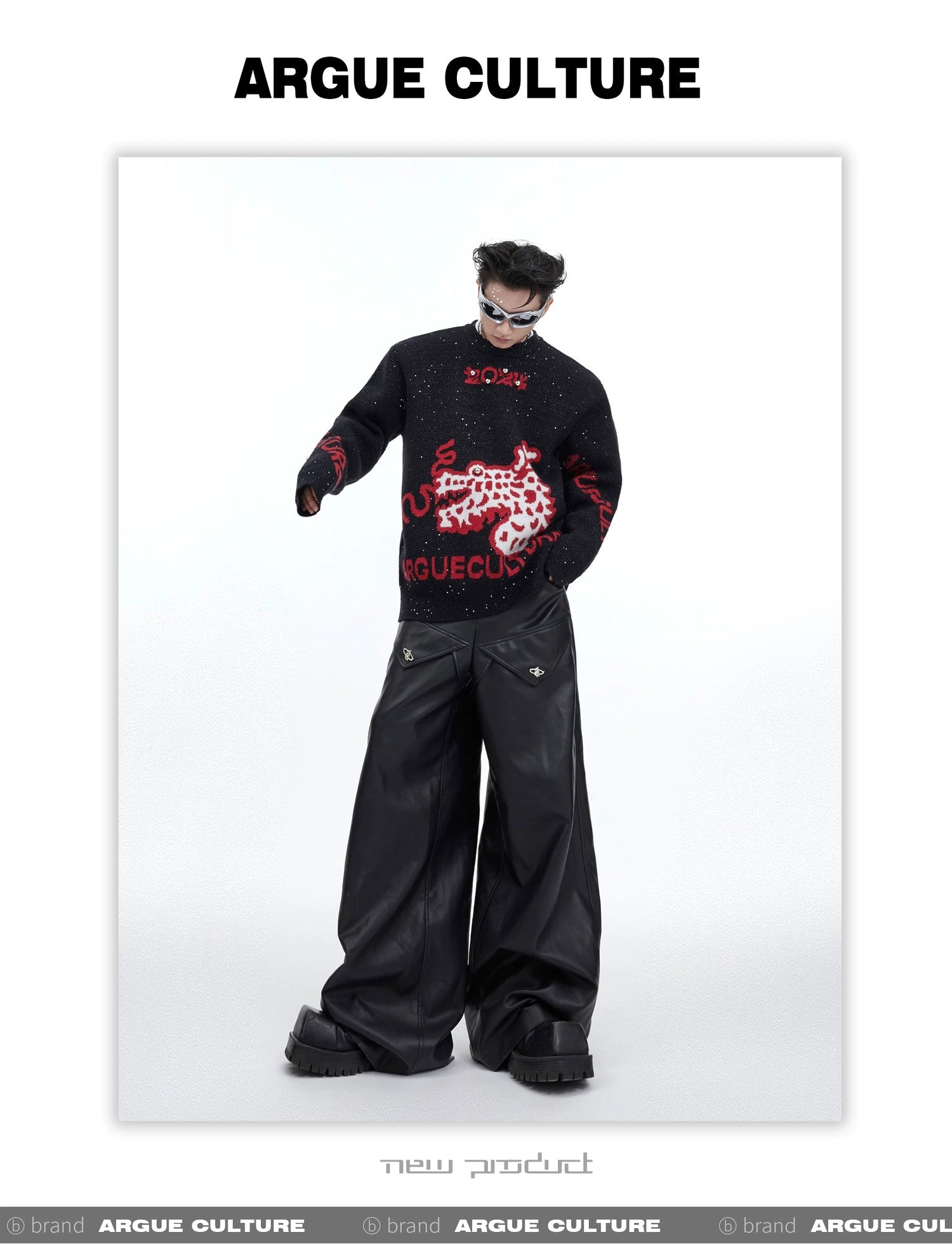 desc::oversized-dragon-shimmer-knit-sweater-streetwear-pullover-detail-img-4