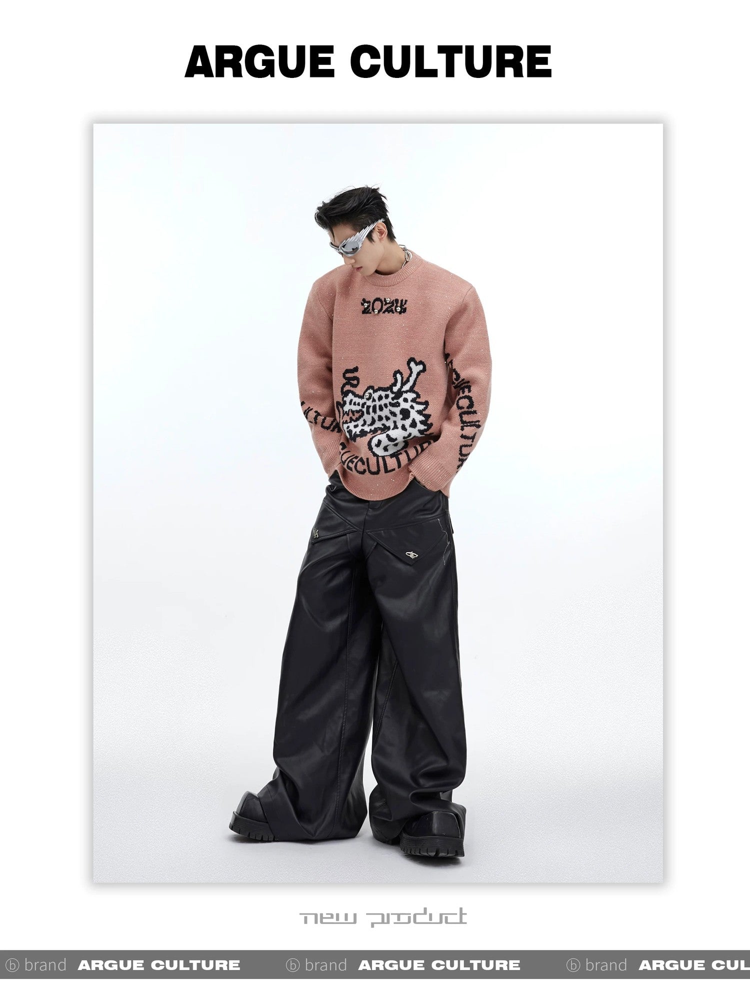 desc::oversized-dragon-shimmer-knit-sweater-streetwear-pullover-detail-img-7