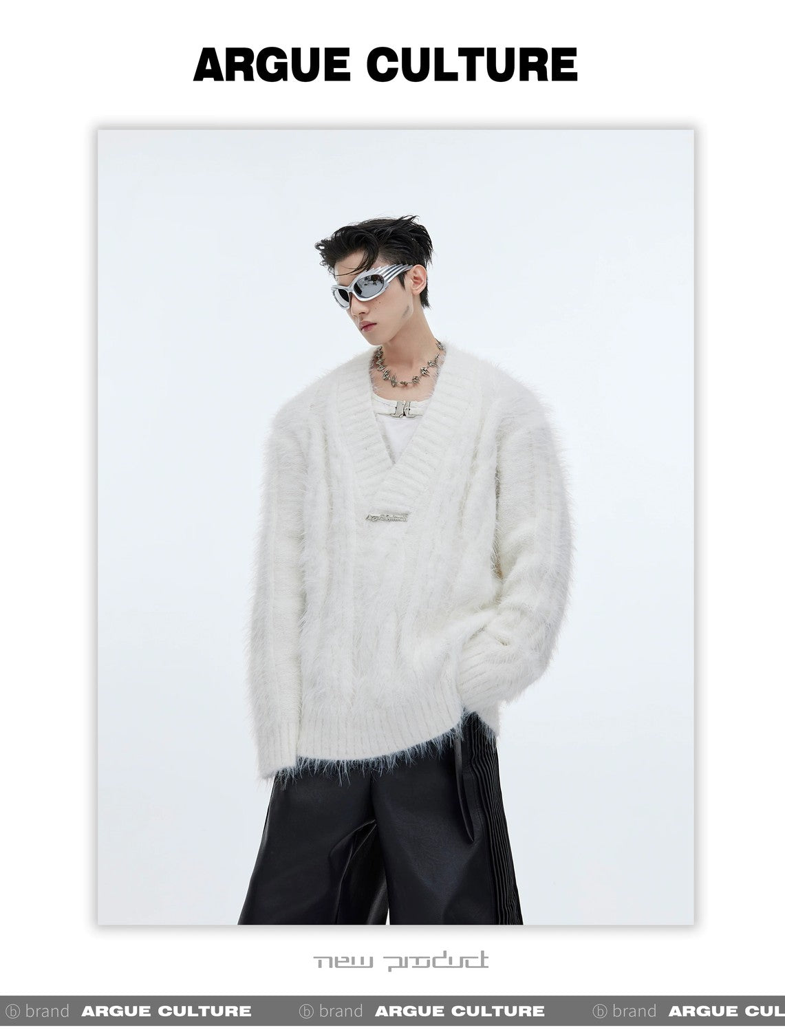 desc::oversized-faux-mink-v-neck-sweater-mens-streetwear-detail-img-10
