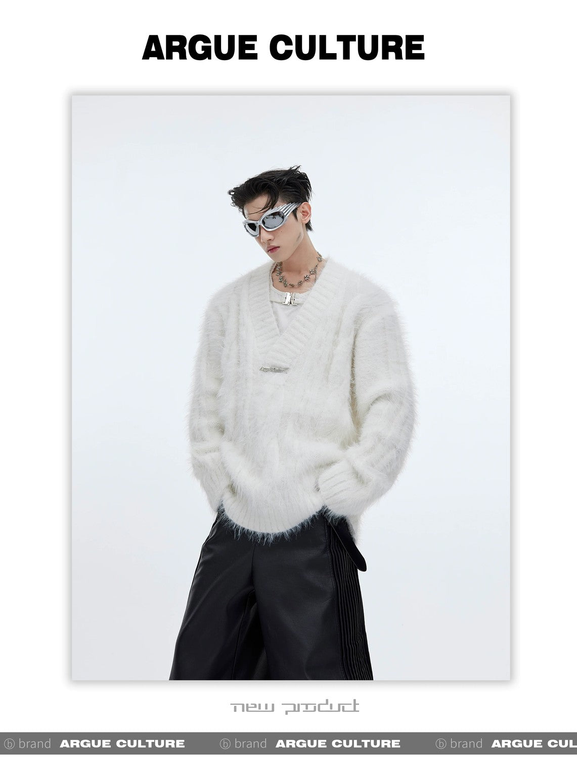 desc::oversized-faux-mink-v-neck-sweater-mens-streetwear-detail-img-11