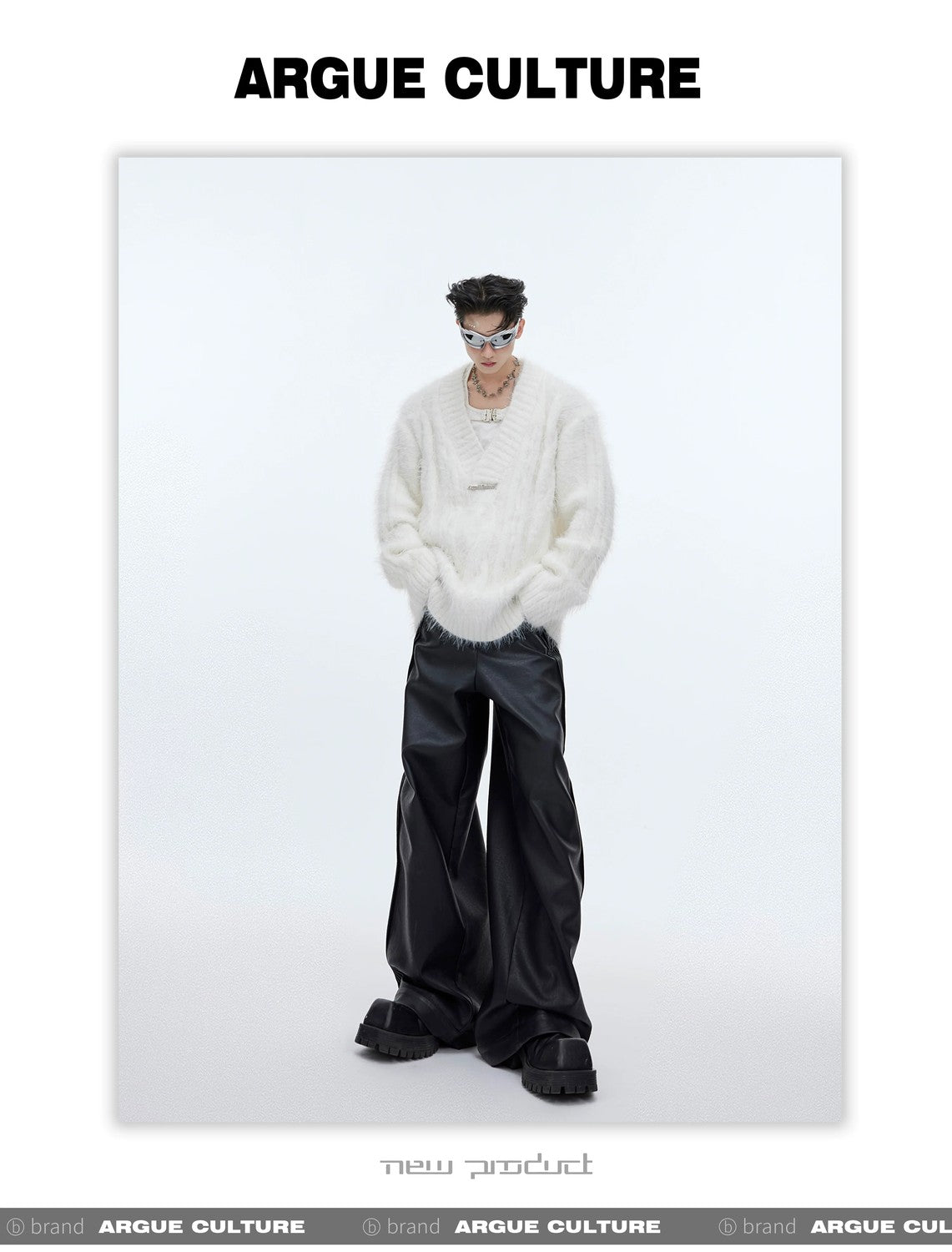 desc::oversized-faux-mink-v-neck-sweater-mens-streetwear-detail-img-3