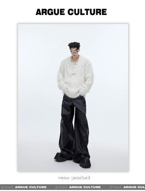 desc::oversized-faux-mink-v-neck-sweater-mens-streetwear-detail-img-3