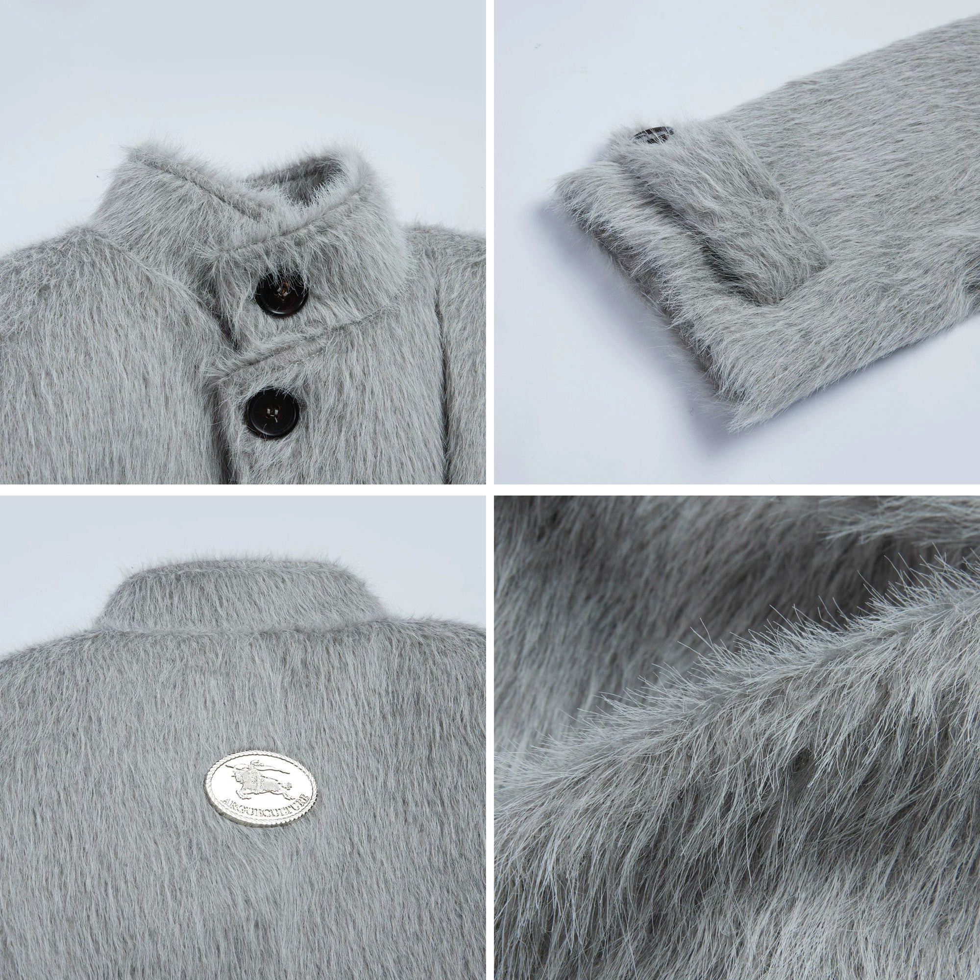 Streetwear styling of a long wool blend coat in a city environment