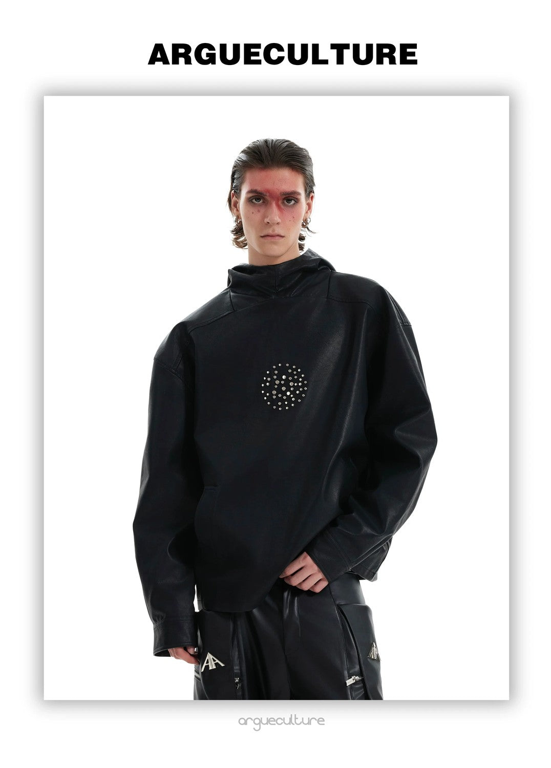desc::oversized-punk-pu-leather-hoodie-with-rivet-accents-detail-img-4