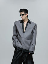 oversized-striped-faux-two-piece-blazer-jacket-black