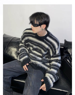 desc::oversized-striped-mohair-sweater-mens-loose-knit-pullover-detail-img-10