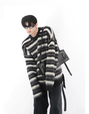 desc::oversized-striped-mohair-sweater-mens-loose-knit-pullover-detail-img-2