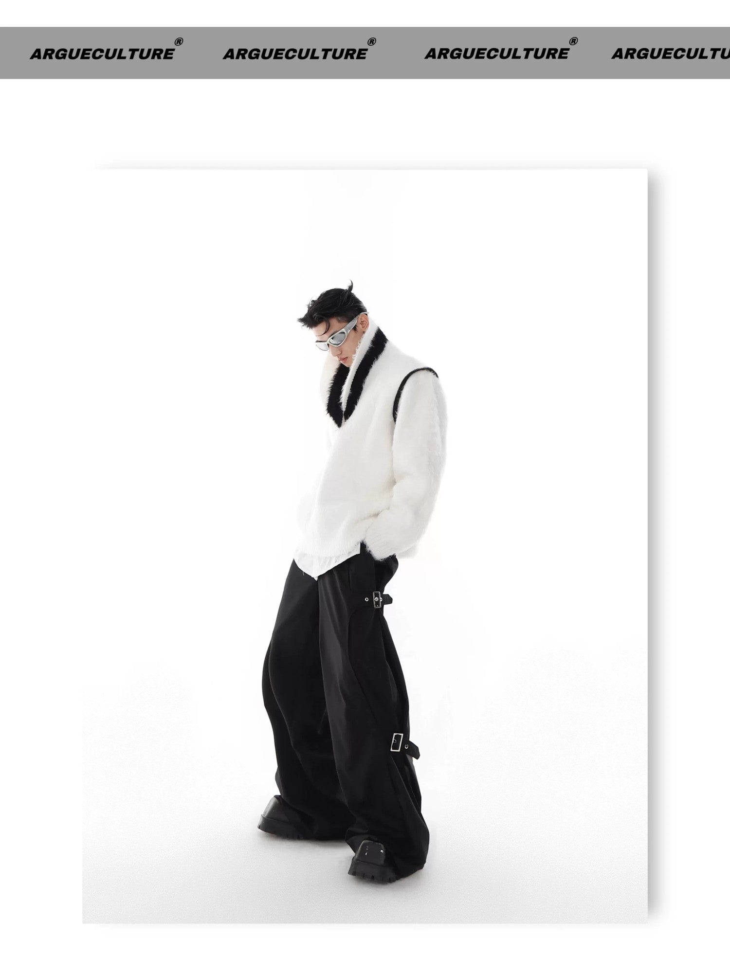 desc::oversized-v-neck-faux-mink-fur-sweater-contrast-knit-detail-img-10