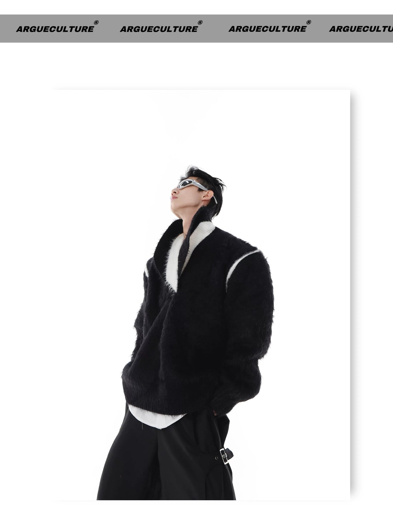desc::oversized-v-neck-faux-mink-fur-sweater-contrast-knit-detail-img-13