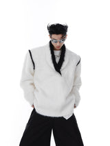 oversized-v-neck-faux-mink-fur-sweater-contrast-knit-white