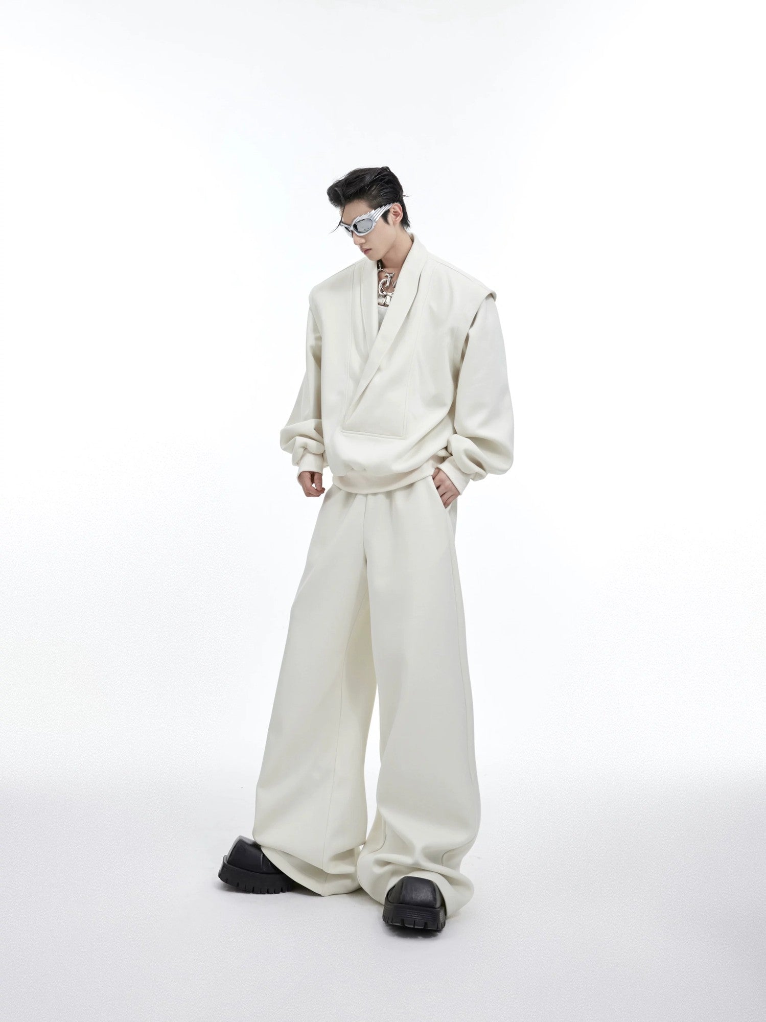 Texture detail of premium 65% cotton heavyweight sweatshirt fabric