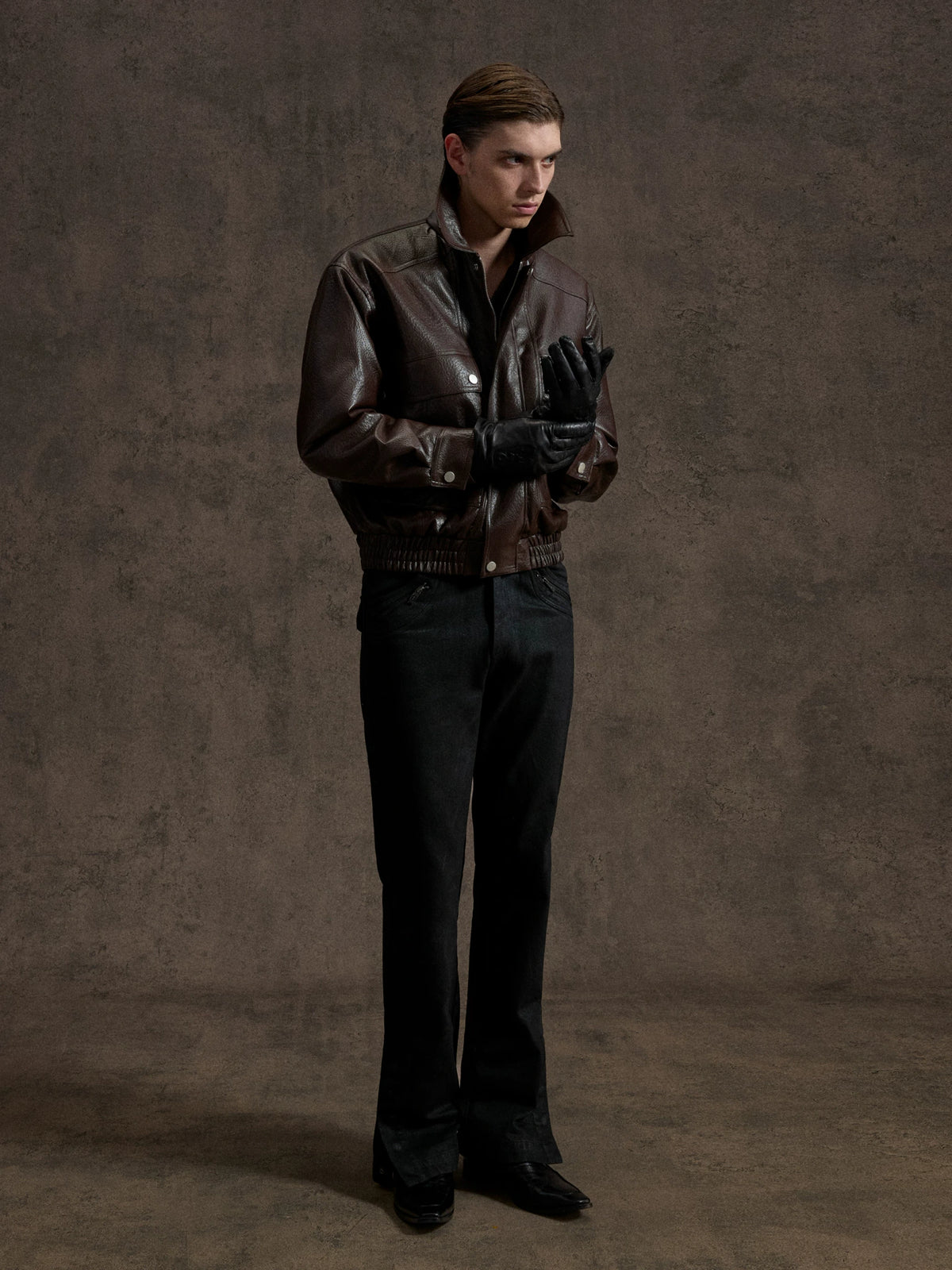 Padded Faux Leather Cargo Jacket with Textured Grain - main image 4
