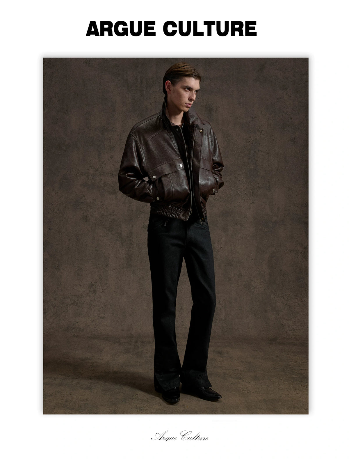 Padded Faux Leather Cargo Jacket with Textured Grain - detail image 6