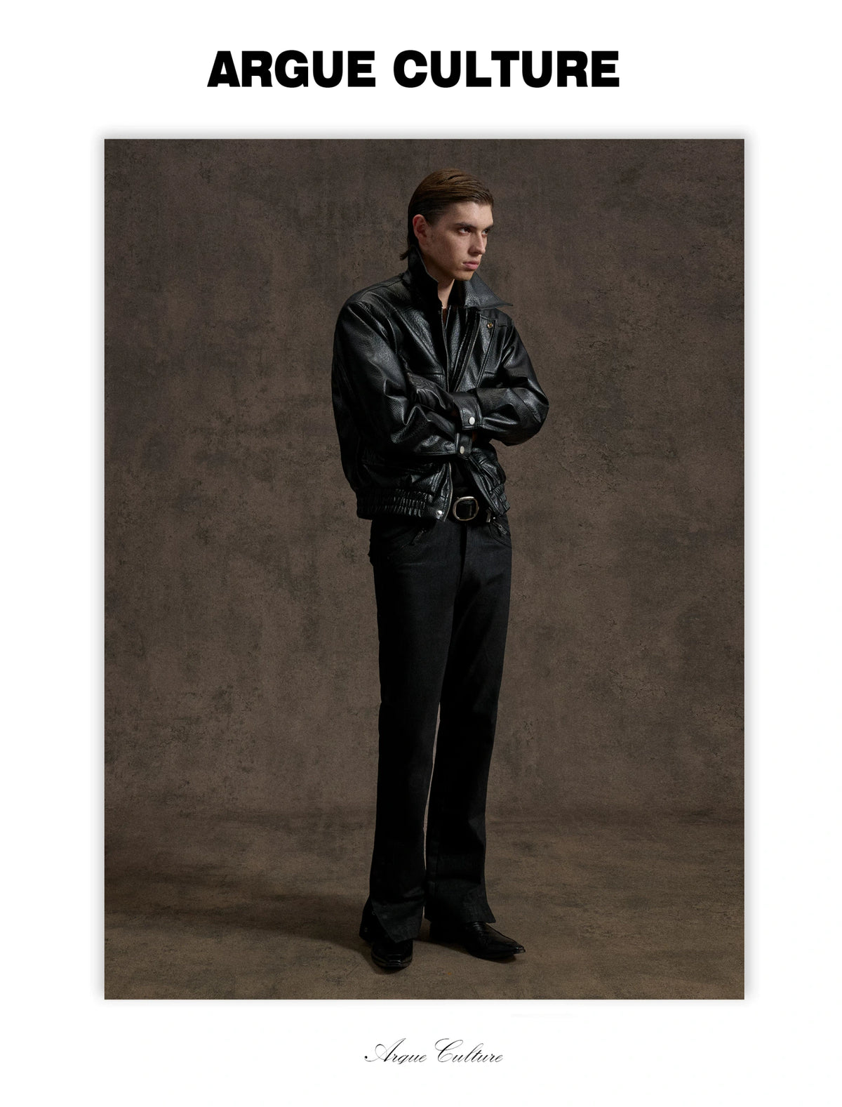 Padded Faux Leather Cargo Jacket with Textured Grain - detail image 10