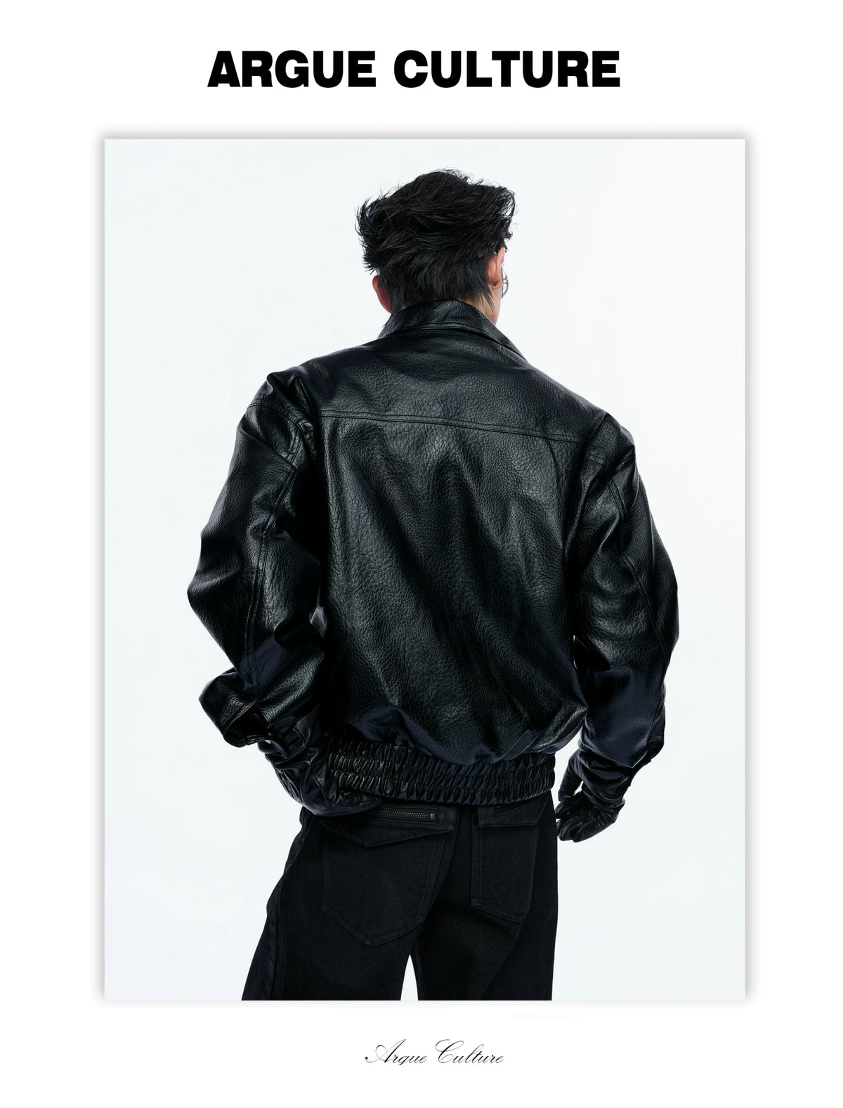 Padded Faux Leather Cargo Jacket with Textured Grain - detail image 14