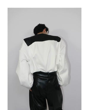 desc::padded-shoulder-patchwork-fake-two-piece-sweatshirt-detail-img-3