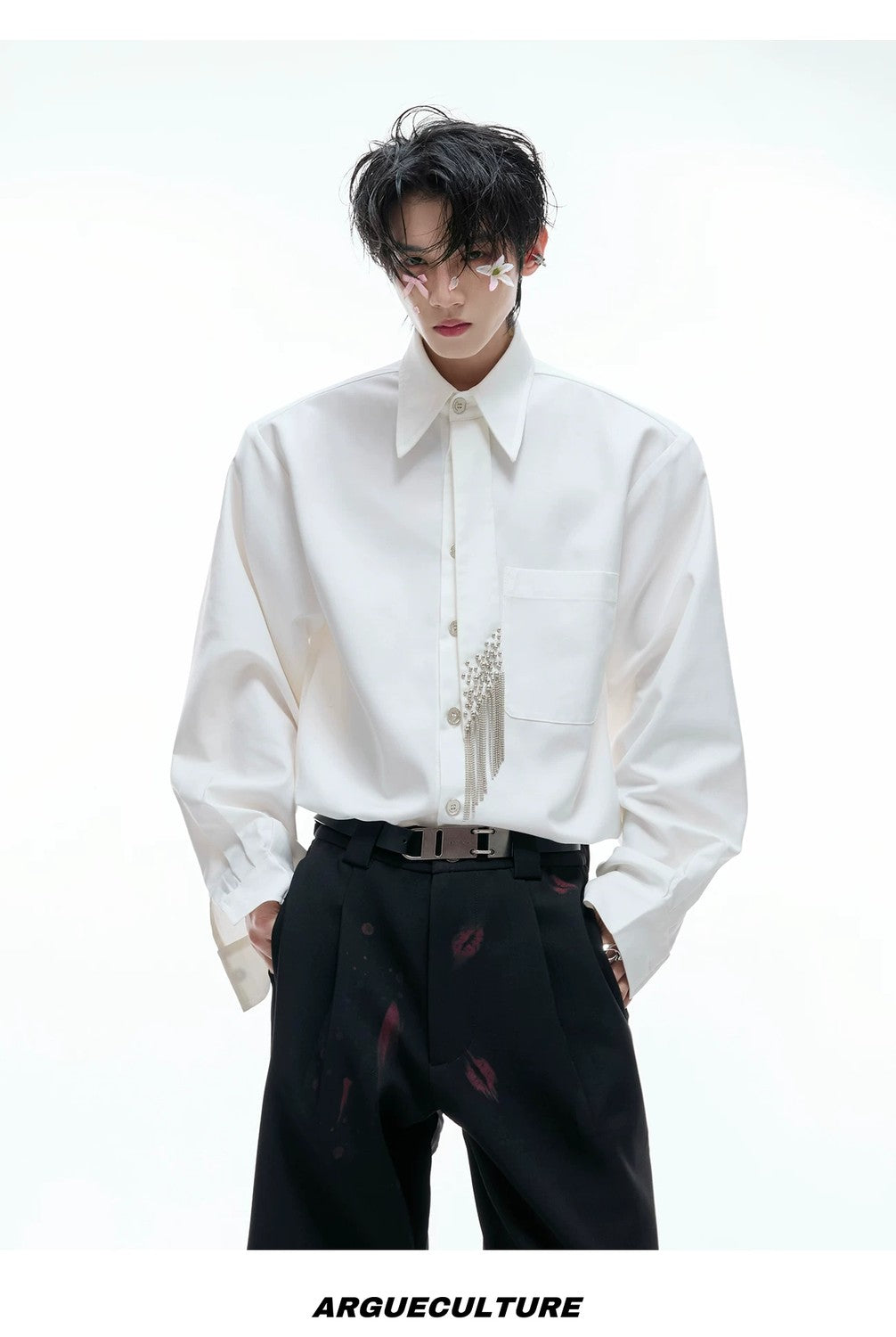 desc::padded-shoulder-tie-patchwork-oversized-shirt-detail-img-12