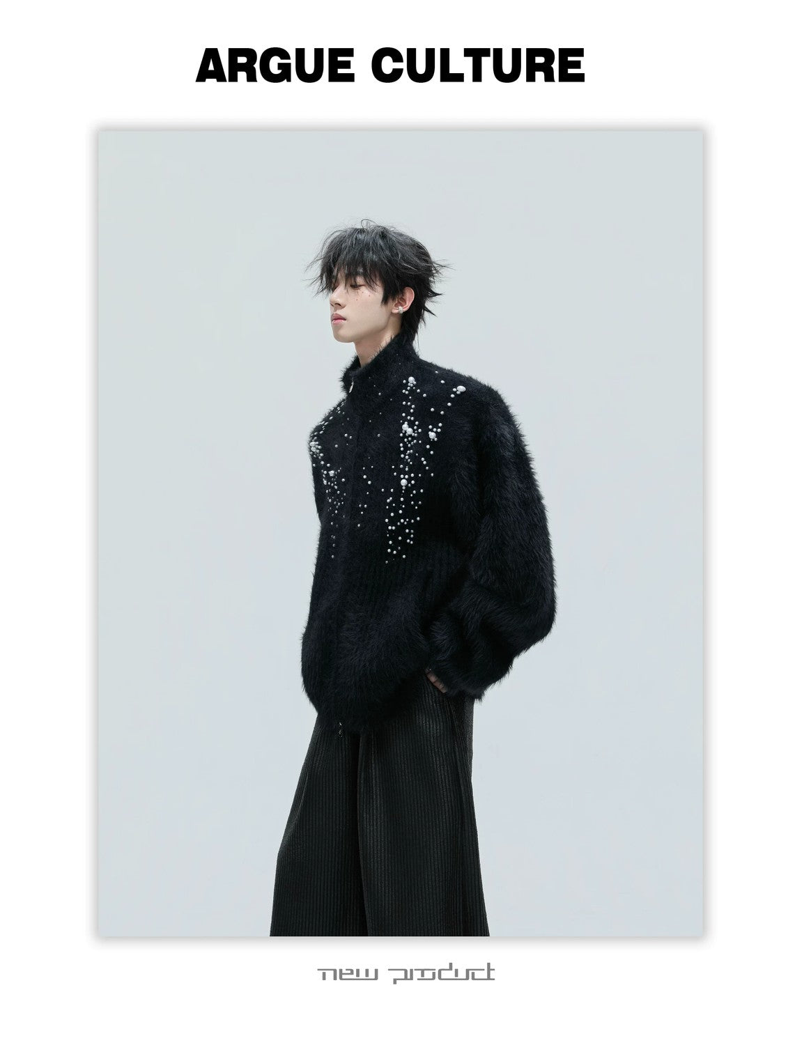 desc::pearl-accented-high-neck-wool-cardigan-slim-fit-knitwear-detail-img-1