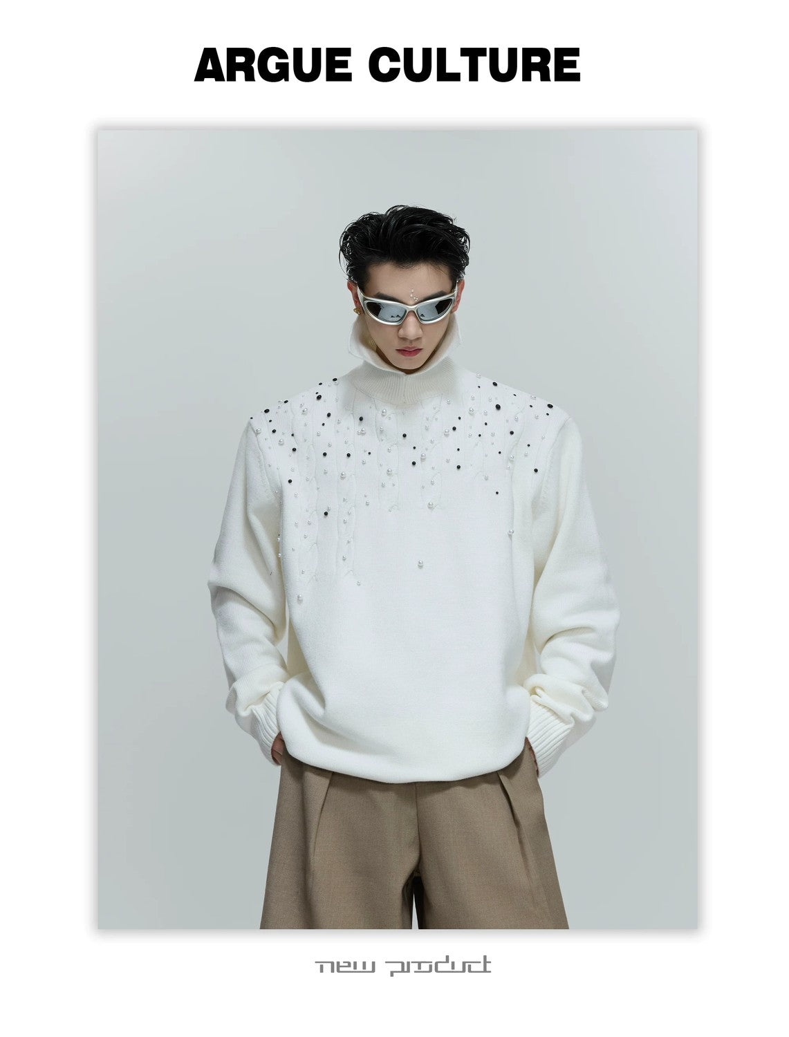 desc::pearl-cable-knit-turtleneck-heavyweight-loose-sweater-detail-img-1
