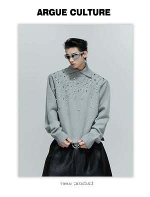 desc::pearl-cable-knit-turtleneck-heavyweight-loose-sweater-detail-img-14