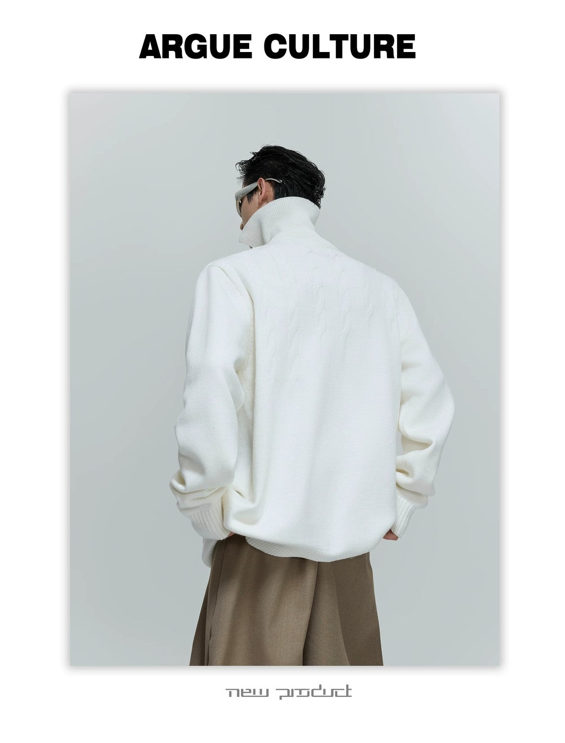 desc::pearl-cable-knit-turtleneck-heavyweight-loose-sweater-detail-img-4