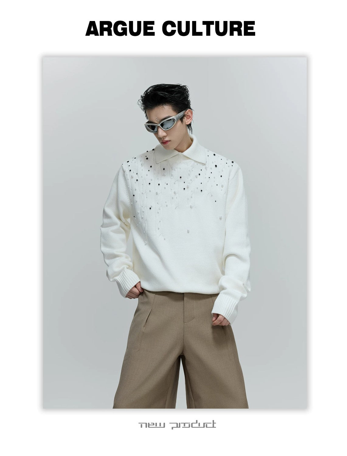 desc::pearl-cable-knit-turtleneck-heavyweight-loose-sweater-detail-img-5