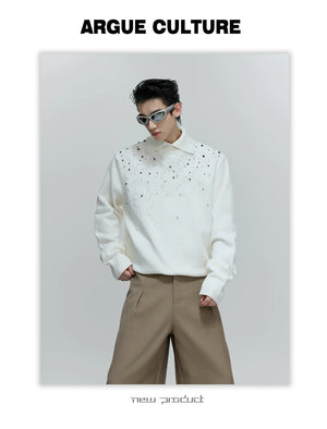 desc::pearl-cable-knit-turtleneck-heavyweight-loose-sweater-detail-img-5