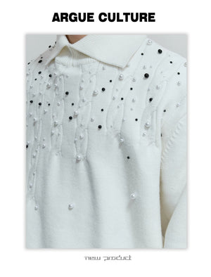 desc::pearl-cable-knit-turtleneck-heavyweight-loose-sweater-detail-img-6