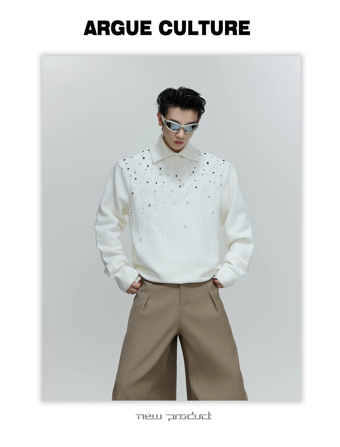 desc::pearl-cable-knit-turtleneck-heavyweight-loose-sweater-detail-img-7