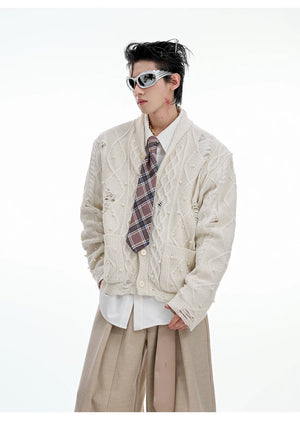 desc::pearl-distressed-knit-cardigan-streetwear-v-neck-sweater-detail-img-10