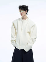 pearl-embellished-cropped-cardigan-loose-knit-sweater-gray