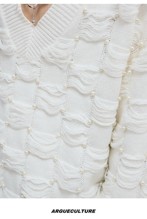 desc::pearl-embellished-v-neck-deconstructed-knit-sweater-detail-img-7