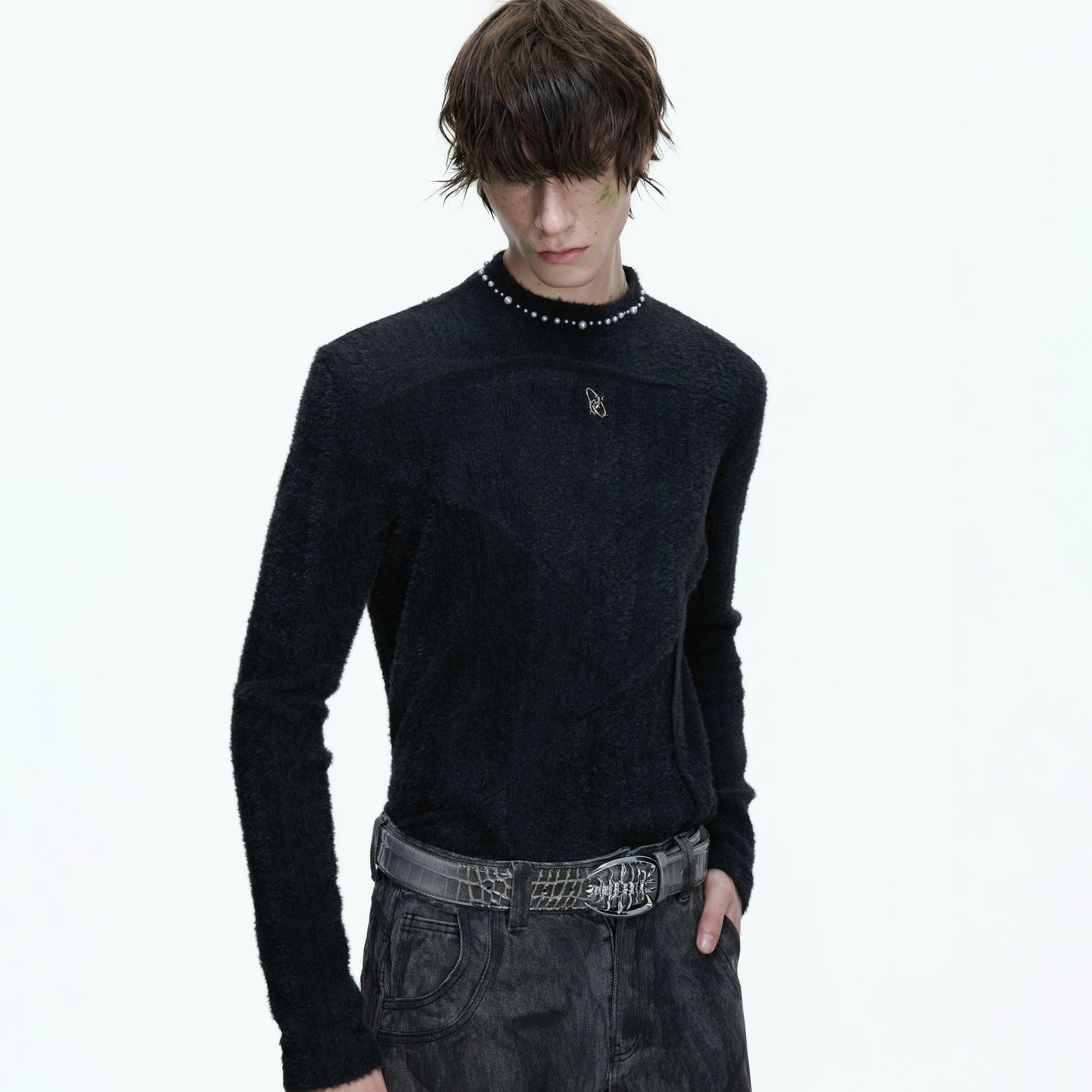 Premium white streetwear base layer with deconstructed design