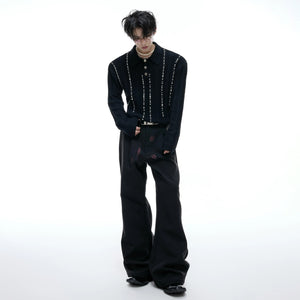 Unisex urban streetwear knit polo worn in a city setting