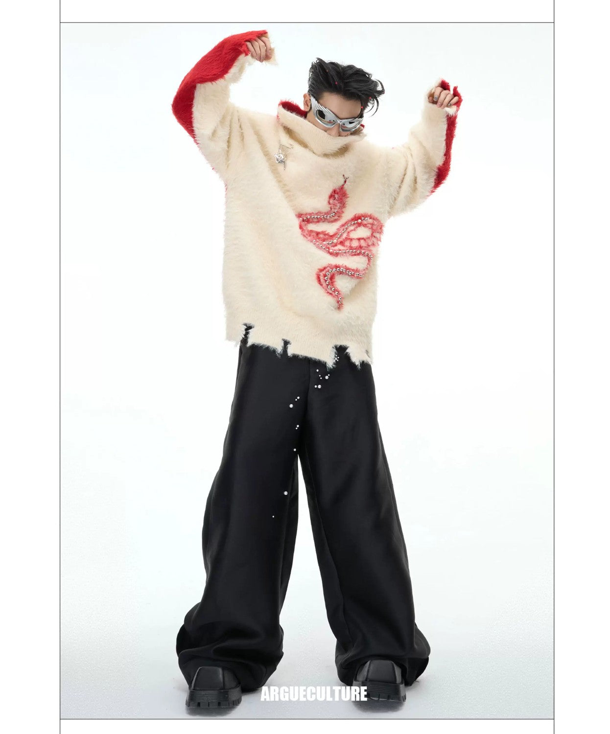 desc::pearl-snake-embellished-faux-mink-turtleneck-sweater-detail-img-11