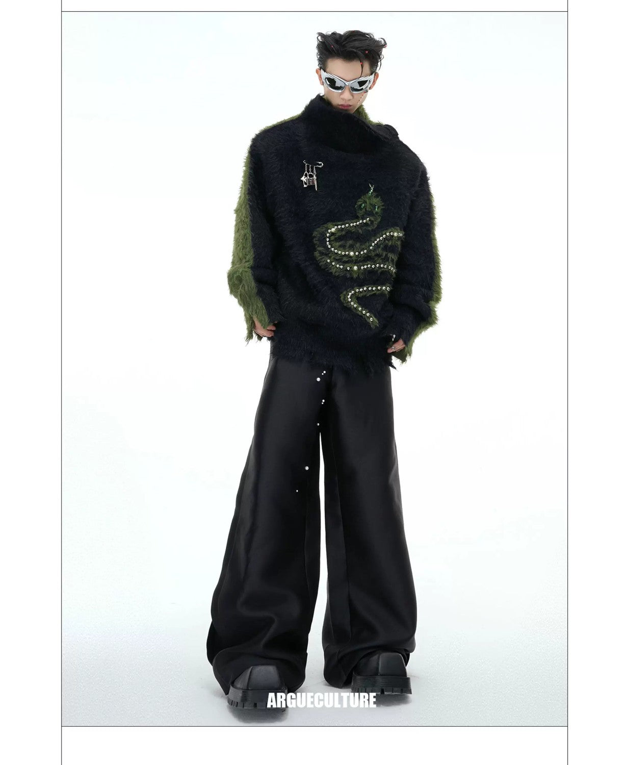 desc::pearl-snake-embellished-faux-mink-turtleneck-sweater-detail-img-19