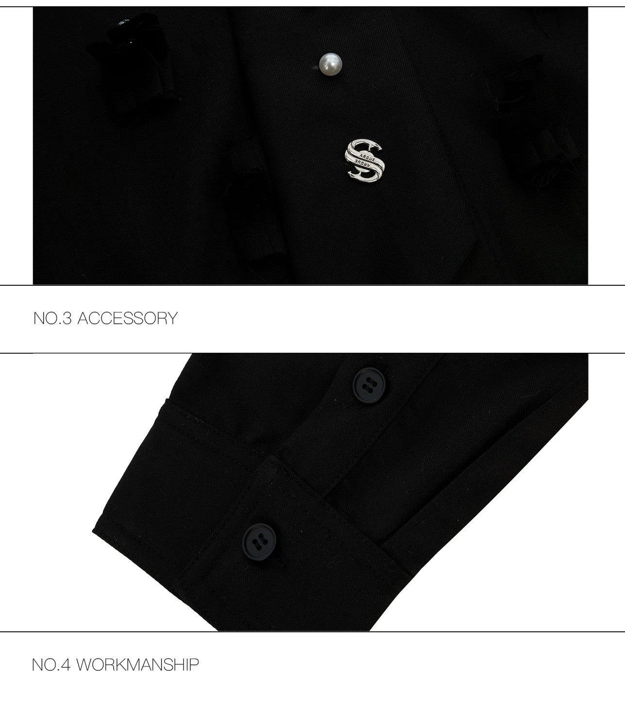 desc::pearl-tie-patchwork-shoulder-pad-shirt-oversized-detail-img-14