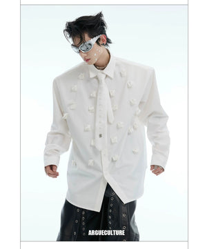 desc::pearl-tie-patchwork-shoulder-pad-shirt-oversized-detail-img-8