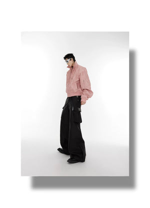 desc::pink-polka-dot-gradient-cropped-moto-jacket-for-unisex-detail-img-1