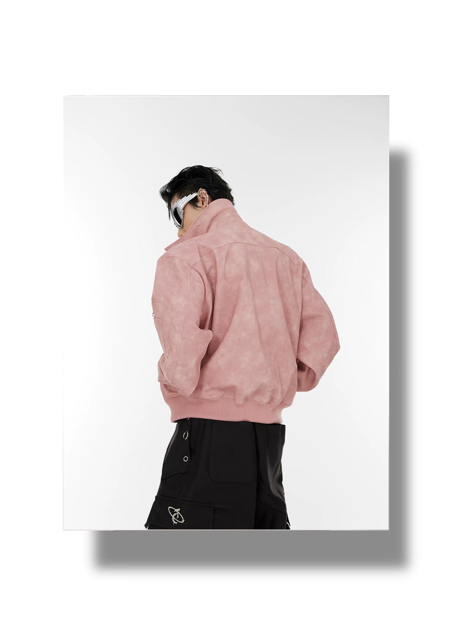 desc::pink-polka-dot-gradient-cropped-moto-jacket-for-unisex-detail-img-11