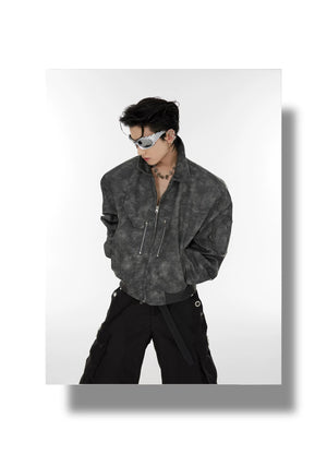 desc::pink-polka-dot-gradient-cropped-moto-jacket-for-unisex-detail-img-13