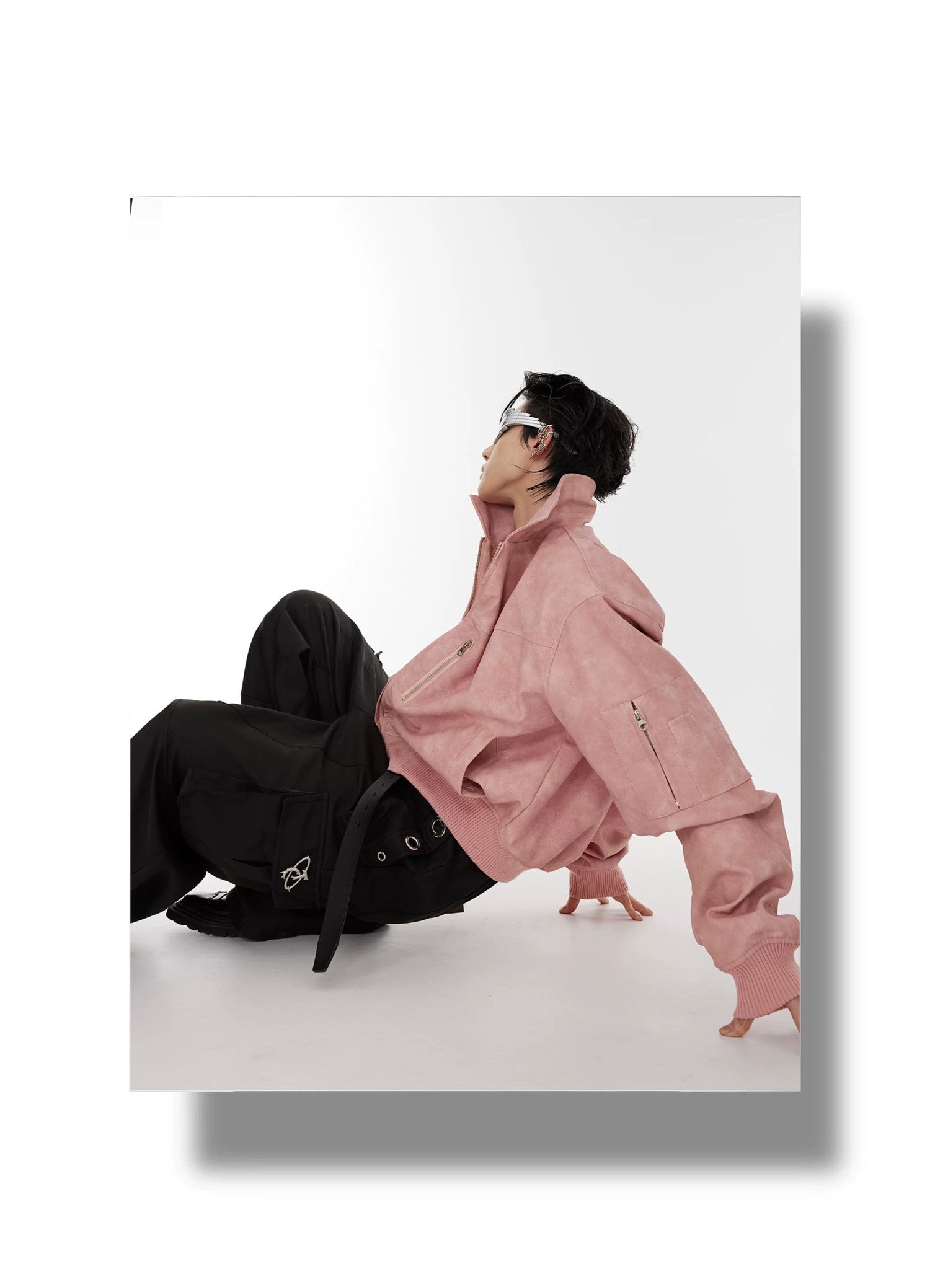 desc::pink-polka-dot-gradient-cropped-moto-jacket-for-unisex-detail-img-18