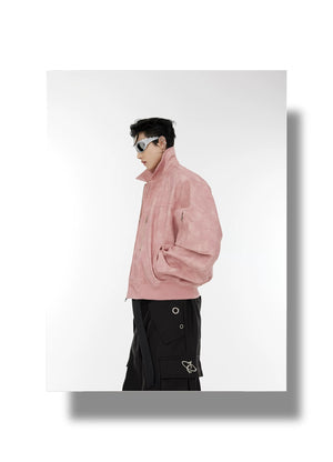 desc::pink-polka-dot-gradient-cropped-moto-jacket-for-unisex-detail-img-2